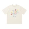 Colorful Potted Floral Print T-Shirt — Apricot