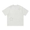 Apple & Star Print T-Shirt — Light Gray
