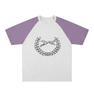 Casual Loose Color-Block T-Shirt — Taro Purple