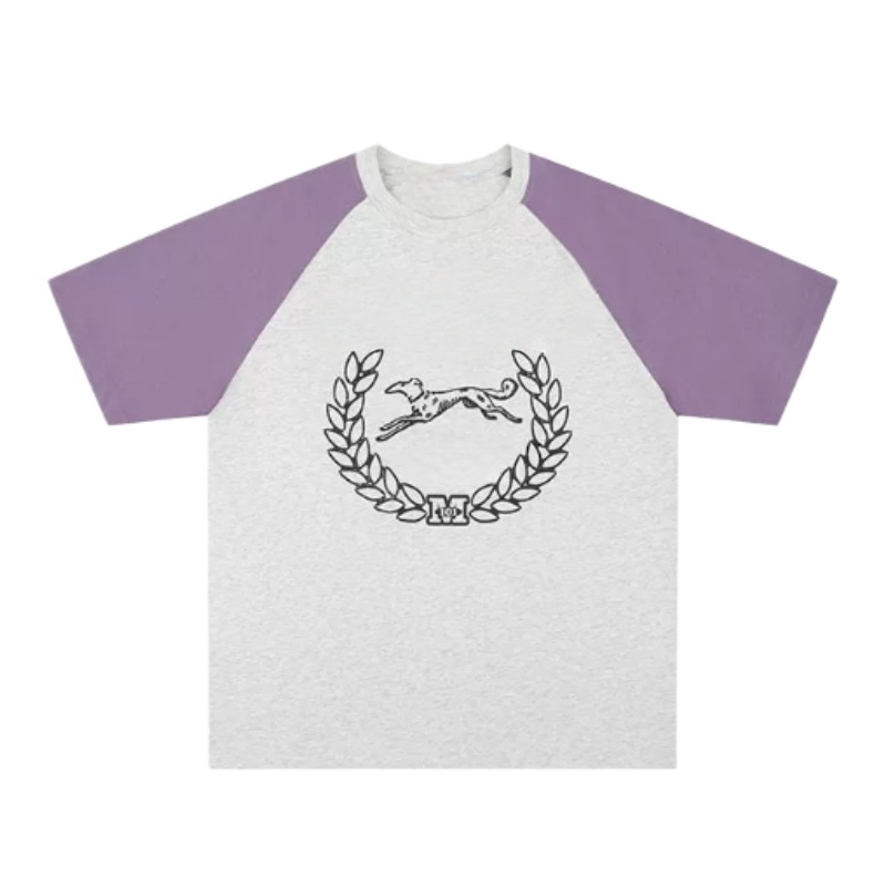 Casual Loose Color-Block T-Shirt — Taro Purple
