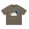 Cute Plush Dog Crewneck T-Shirt — Brown Gray
