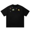 Casual & Chic Printed Waffle-Knit T-Shirt — Black